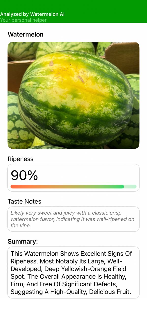 Ripeness result screen